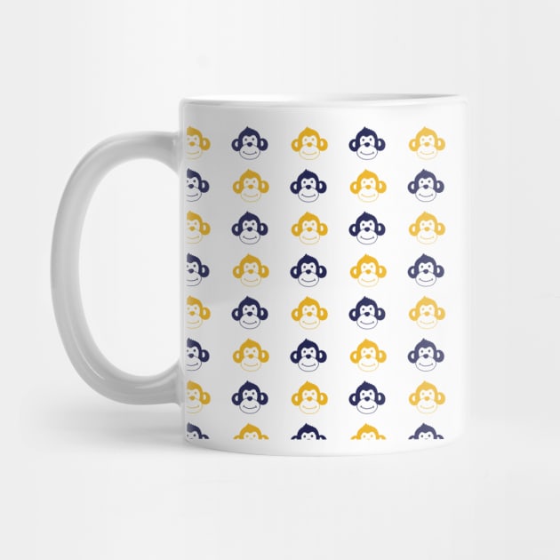 Cute monkies in musterd yellow and dark blue by bigmoments